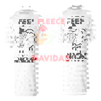 Fleece Navidad Christmas Funny Sheep Holiday Unisex T-Shirt | Mazezy