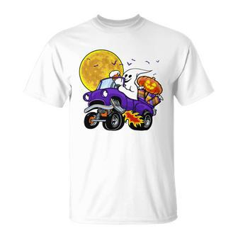 Funny Halloween Ghost Muscle Car V2 Unisex T-Shirt - Monsterry DE