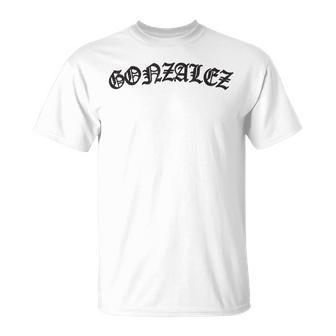 Gonzalez Old English Arched White T-shirt - Thegiftio UK