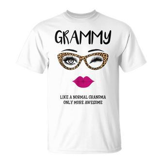 Grammy Like A Normal Grandma Only More Awesome Glasses Face Unisex T-Shirt | Mazezy