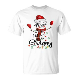 Grandma Blessed To Be Called Ninny Snowman Unisex T-Shirt | Mazezy