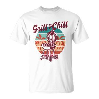 Grill And Chill Vacation Retro Sunset Unisex T-Shirt - Monsterry AU