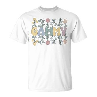 Groovy Gammy Grandmother Flowers Gammy Grandma Unisex T-Shirt | Mazezy