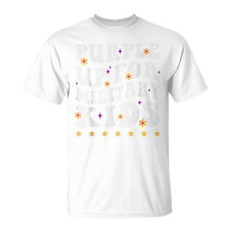 Groovy Purple Up For Military Military Child Month T-shirt - Thegiftio UK