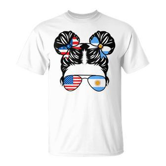 Half American Argentinian Girl Usa Argentina Flag Patriot Unisex T-Shirt | Mazezy