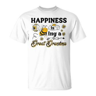 Happiness Is Being A Great Grandma Women Honey Bee Grandma Unisex T-Shirt | Mazezy