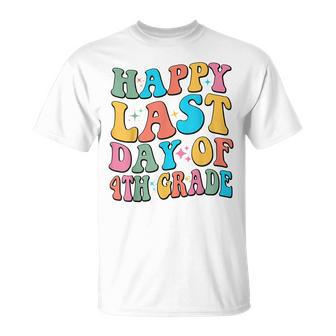 Happy Last Day Of 4Th Grade Last Day Of School Groovy Unisex T-Shirt | Mazezy