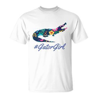 Hashtag Gator Girl Floral T-shirt - Thegiftio UK