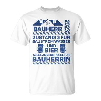 Herren Bauherr 2023 Zuständig Für Baustrom Lustiger Spruch T-Shirt - Seseable