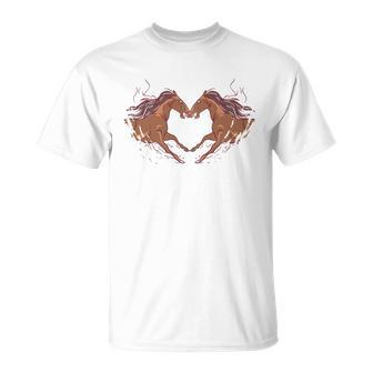 Horse Shaped Heart Unisex T-Shirt - Monsterry AU