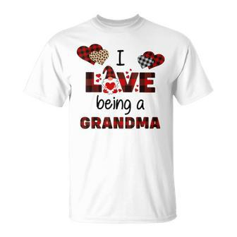 I Love Being A Grandma Nana Mimi Gnome Holding Heart Pajama Unisex T-Shirt | Mazezy