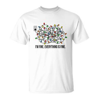 Im Fine Everything Is Fine Christmas Unisex T-Shirt - Monsterry UK