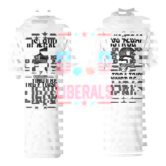Just A Regular Dad Trying Not To Raise Liberals Fathers Day Unisex T-Shirt | Mazezy
