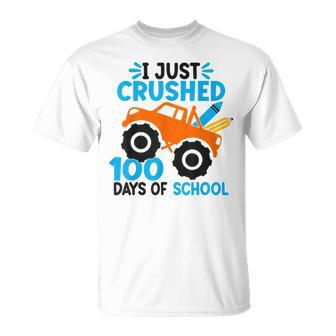I Just Crushed 100 Days Of School Monster Truck Boys Kids T-Shirt - Seseable