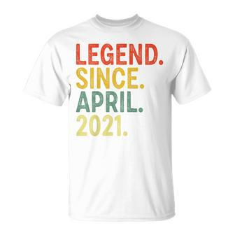 Kids 2 Year Old Legend Since April 2021 2Nd Birthday Unisex T-Shirt | Mazezy
