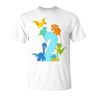 Kids 2 Years Old Dinosaur Toys Dino Slogan 2Nd Birthday Boy Unisex T-Shirt | Mazezy