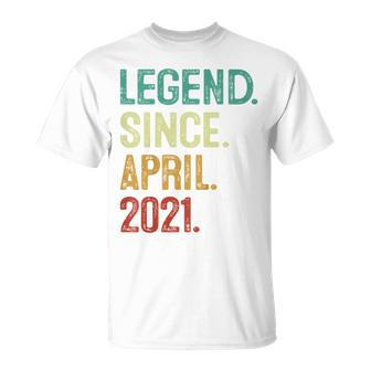 Kids 2 Years Old Legend Since April 2021 2Nd Birthday Unisex T-Shirt | Mazezy