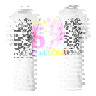 Kids 5 Year Old Girls Ns Flossing Unicorn 5Th Birthday T-shirt | Seseable CA