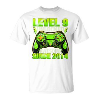 Kids 9Th Birthday Level 9 Unlocked Awesome 2014 Gamer Boy T-Shirt - Seseable