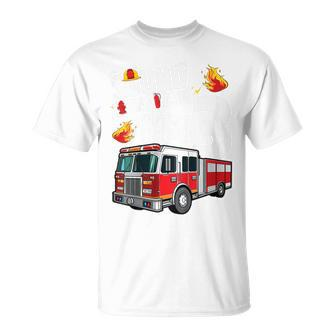 Kids Fire Truck 3Rd Birthday Boy Firefighter 3 Year Old T-Shirt - Seseable