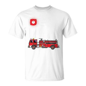 Kids Fire Truck 4Th Birthday Boy Party 4 Year Old Firefighter Unisex T-Shirt | Mazezy