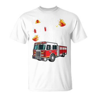 Kids Fire Truck 8Th Birthday Boy Firefighter 8 Year Old T-Shirt - Seseable
