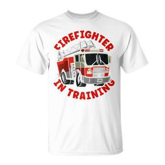 Kids Firefighter In Training Boys Fire Truck Toddler T-Shirt - Seseable