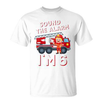 Kids Kids Firefighter Truck 6Th Birthday Kids Firefighter T-Shirt - Seseable