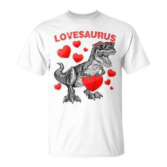 Kids Lovesaurus Dino Dinosaur Toddler Valentines Day Baby Boys T-shirt - Seseable