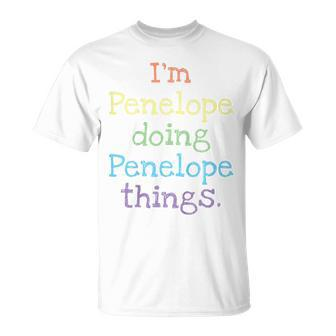 Kids Penelope Personalized Kids For Girls Pastel Colors T-Shirt - Seseable