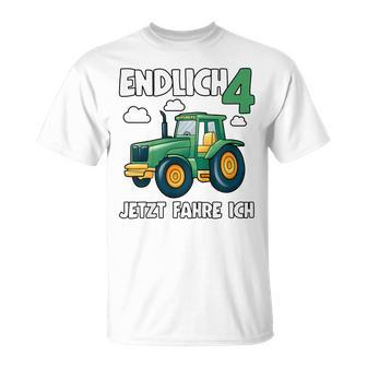 Kinder Traktor T-Shirt zum 4. Geburtstag mit Lustigen Sprüchen für Jungs - Seseable