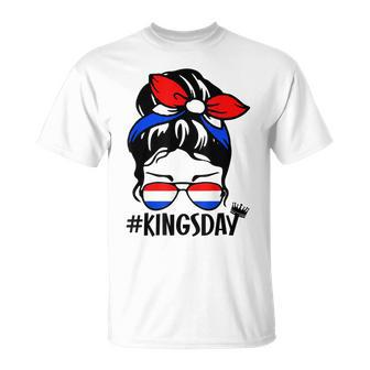 Koningsdag Netherlands Messy Bun Kingsday Dutch Kings Day Unisex T-Shirt | Mazezy AU