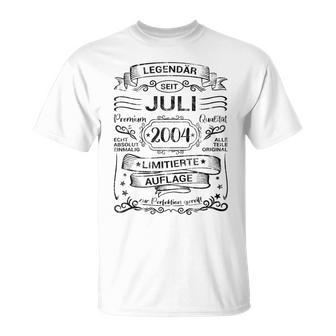 Legendär Seit Juli 2004 Volljährig 18 Geburtstag Retro T-Shirt - Seseable