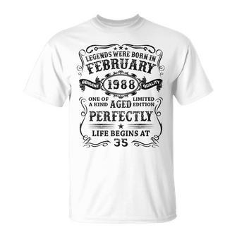 Legenden 1988 T-Shirt, 35. Geburtstag Mann Februar Edition - Seseable
