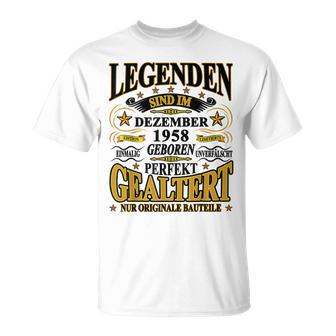 Legenden Dezember 1958 Geboren, Lustiges 65. Geburtstag T-Shirt - Seseable