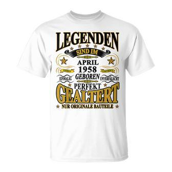 Legenden Sind Im April 1958 Geboren 65 Geburtstag Lustig T-Shirt - Seseable
