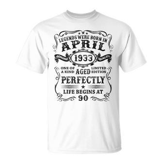 Legenden Wurden Im April 1933 Geschenk 90 Geburtstag Mann V2 T-Shirt - Seseable