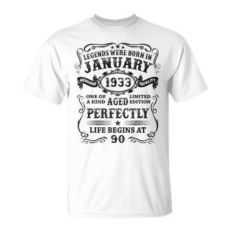 Legenden Wurden Im Januar 1933 Geschenk 90 Geburtstag Mann T-Shirt - Seseable