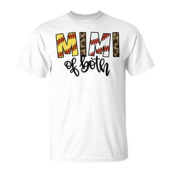 Leopard Mimi Of Both Baseball Softball Grandma Mothers Day Unisex T-Shirt | Mazezy DE
