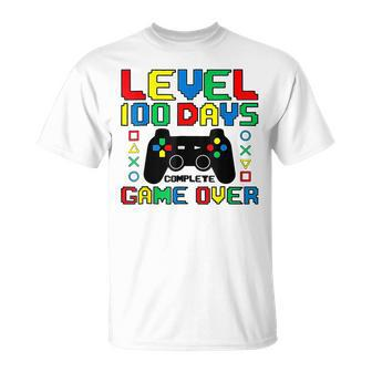 Level 100 Days Of School Unlocked Game Over Boys Kids Gamer V2 T-Shirt - Seseable