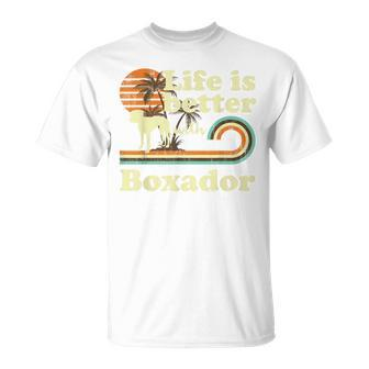 Life Better Boxador Vintage Dog Mom Dad T-Shirt - Seseable