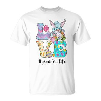 Love Gnome Easter Eggs Grandma Life Easter Day Unisex T-Shirt | Mazezy