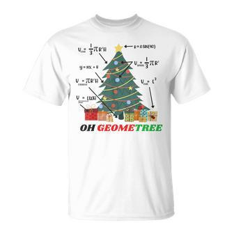 Math Geometry Christmas Tree Geometree Teacher Xmas T-shirt - Seseable