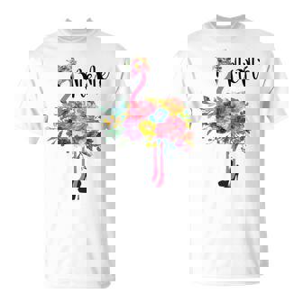 Meme Flamingo Grandma Me Me Pink Flamingo Flower Crown Unisex T-Shirt | Mazezy