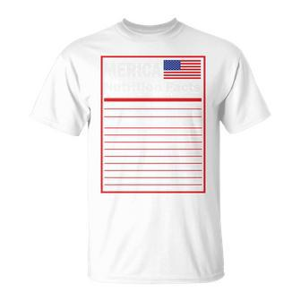Merica Nutrition Facts V2 Unisex T-Shirt - Monsterry AU