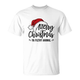 Merry Christmas Ya Filthy Animals Funny Christmas V2 Unisex T-Shirt - Monsterry