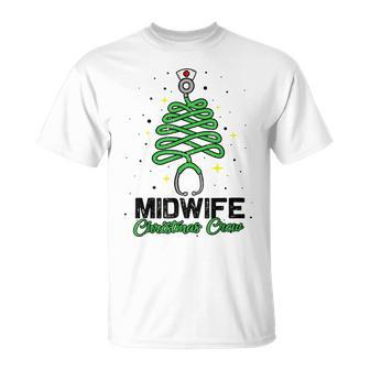 Midwife Christmas Crew Cute Christmas Tree Xmas Lights Nurse T-shirt - Seseable