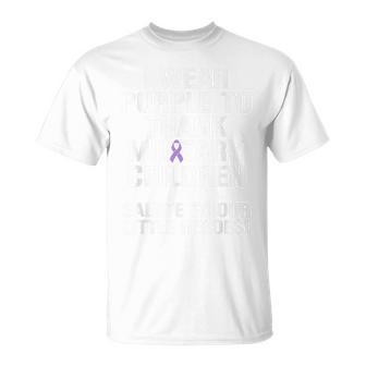 Military Child Month Purple Up Pride Brave Heroes T T-Shirt - Seseable