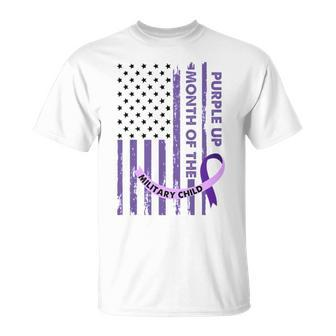 Month Of The Military Child Purple Up Strong Military Kids Unisex T-Shirt | Mazezy