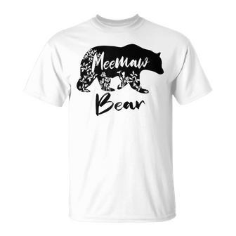 Mothers Day Gifts Cute Floral Meemaw Bear For Mom Gift For Womens Unisex T-Shirt | Mazezy CA